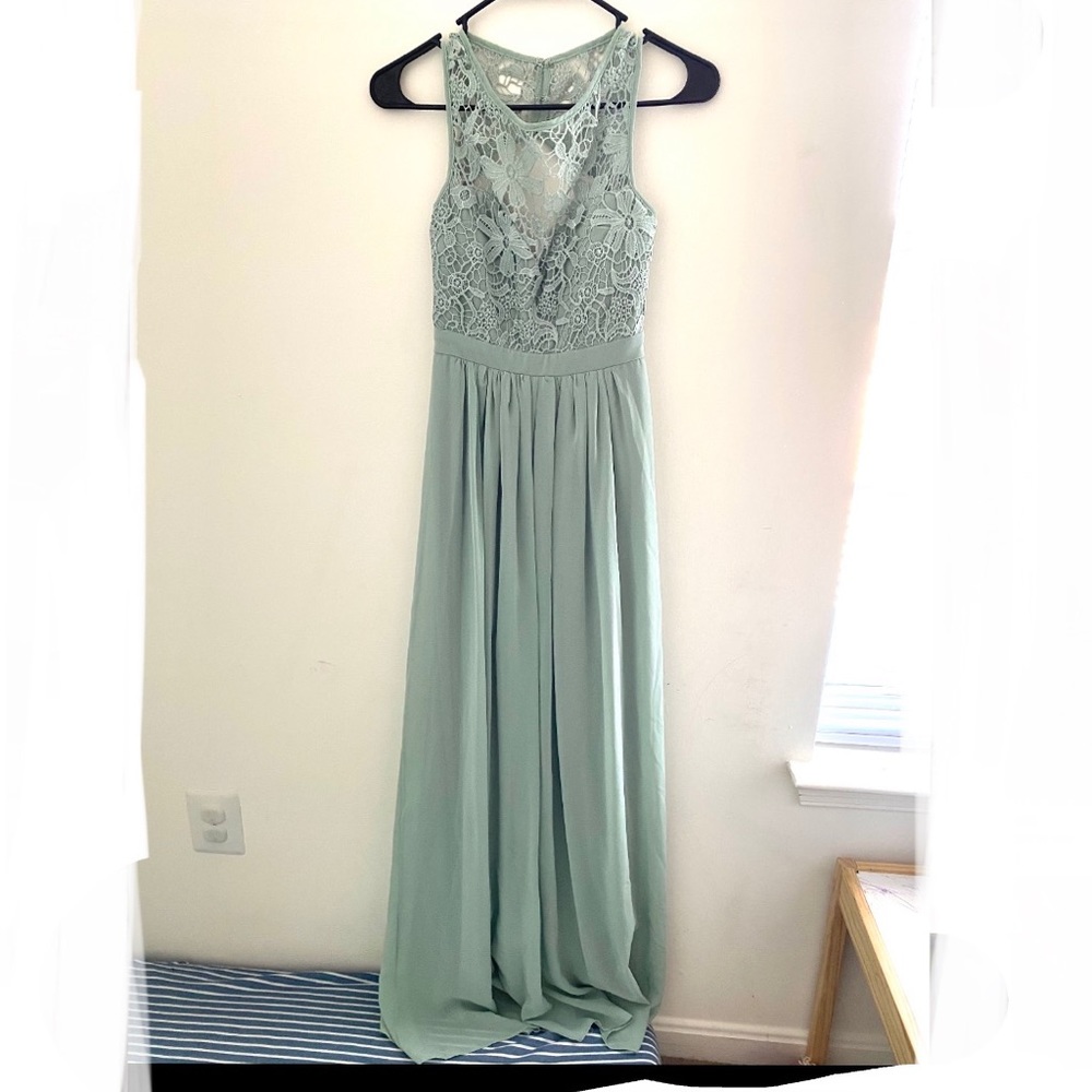Lulu’s lace cut out back maxi dress